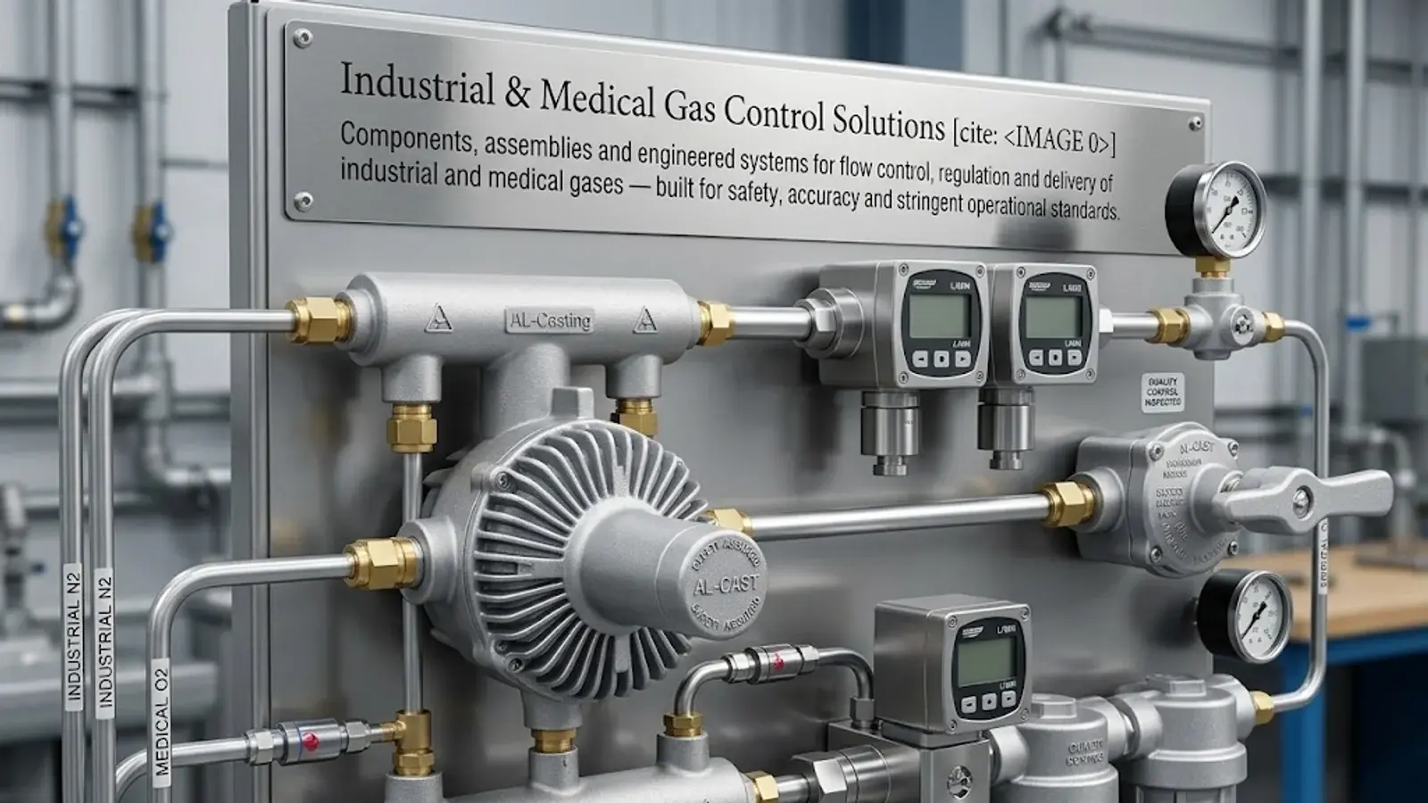 Industrial gas control valves and regulators
